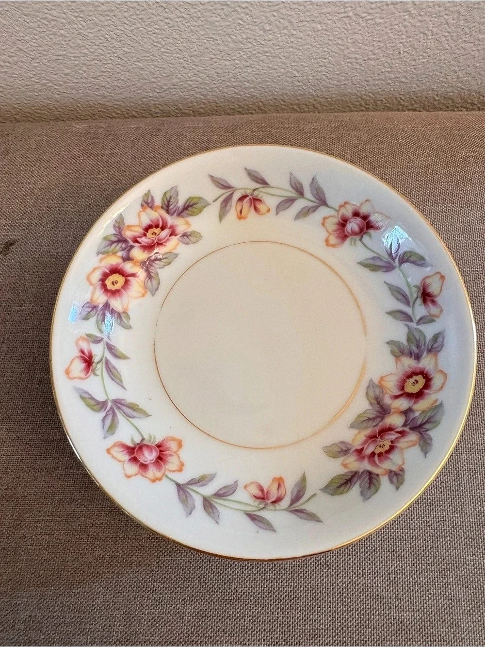 Vintage c. 1950s–60s Regal China Japan Sharon Floral Saucers Set of 6